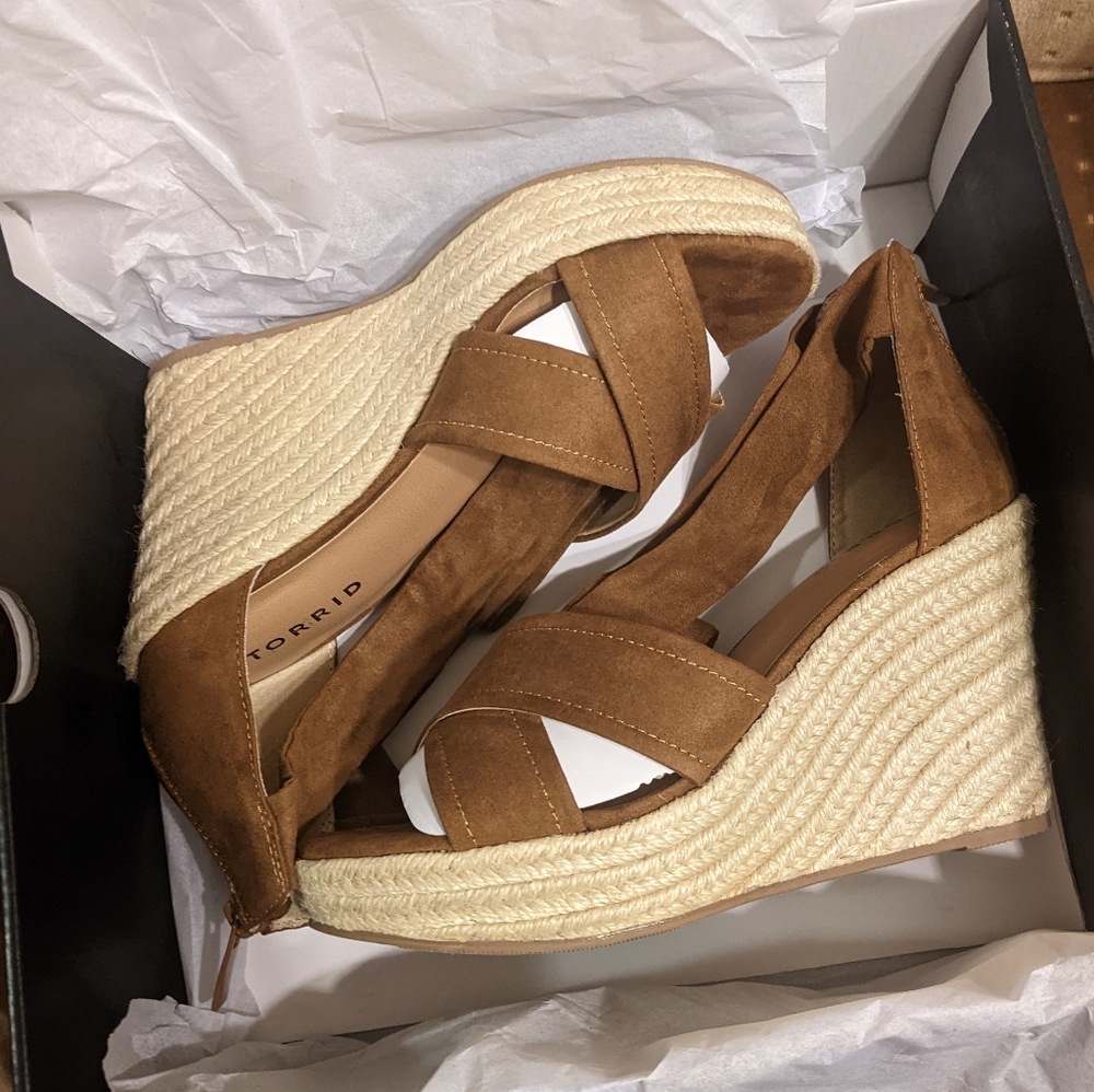 Lace Up Brown Wedge Torrid